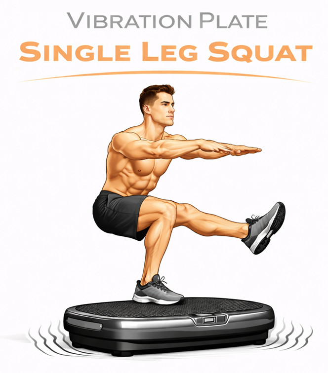 Vibration Plate Single Leg Squat illustration